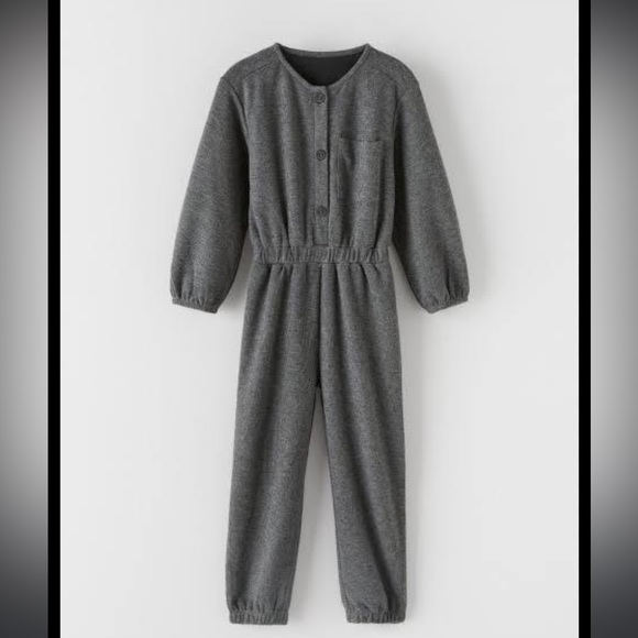 Zara Kids Gray Button Front Jumpsuit size 10 years - Picture 2 of 7